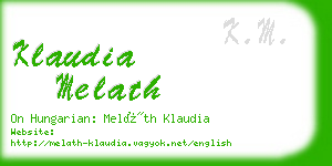 klaudia melath business card